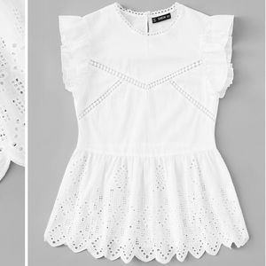 SHEIN White Peplum Blouse